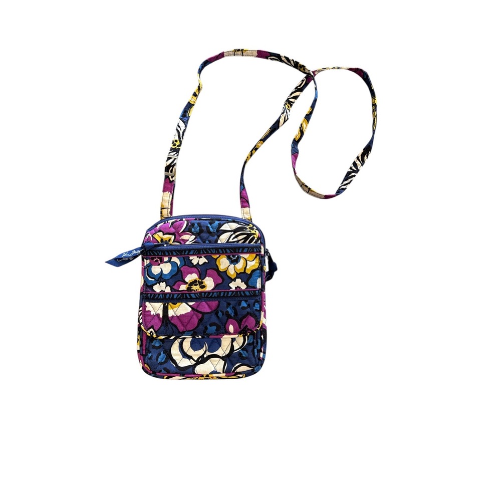 Vera Bradley Quilted African Violet Mini Crossbody Bag Blue Purple Small Travel